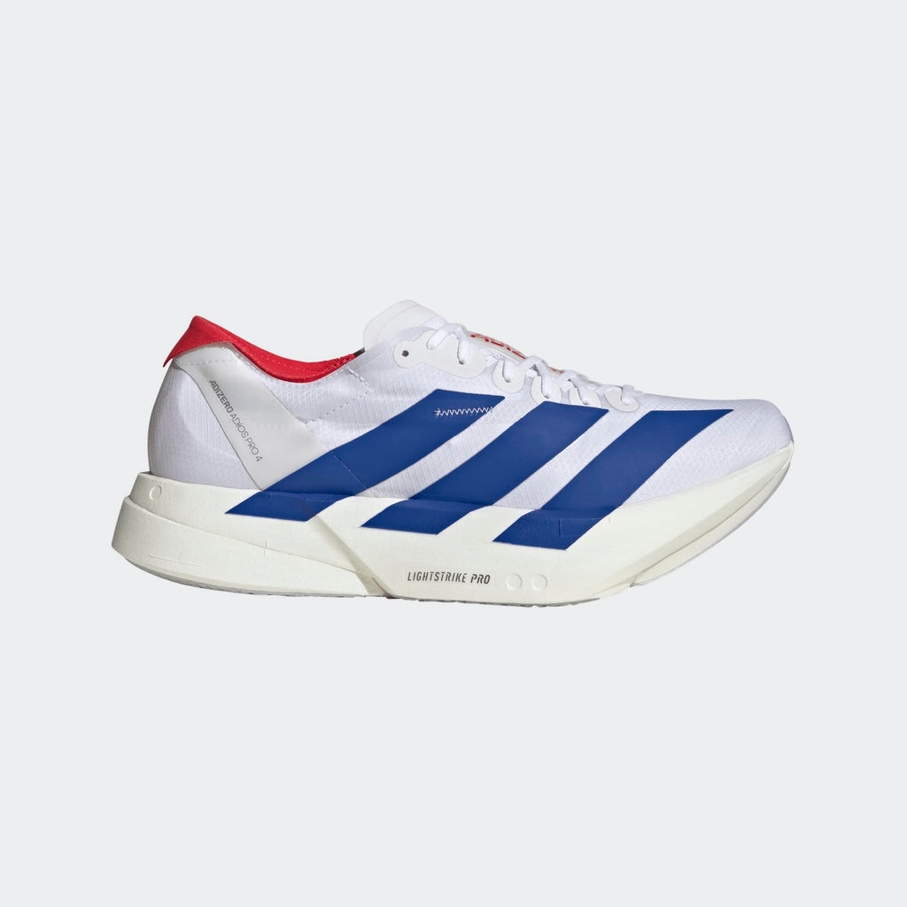 Men's Adizero Adios Pro 4 (Cloud White / Royal Blue / Pure Ruby