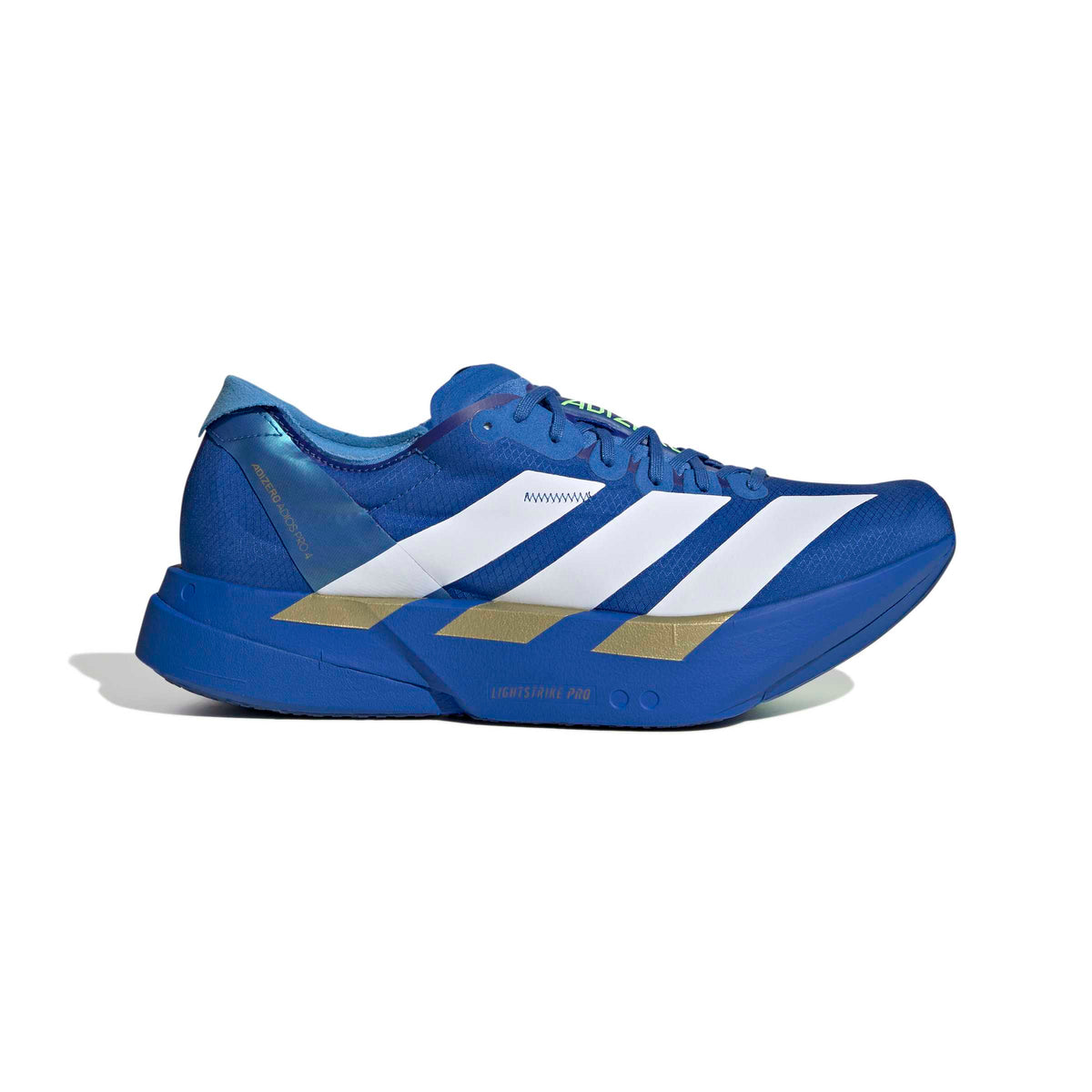 Men's Adizero Adios Pro 4 (Blue/Cloud White/Lime Burst) — TC