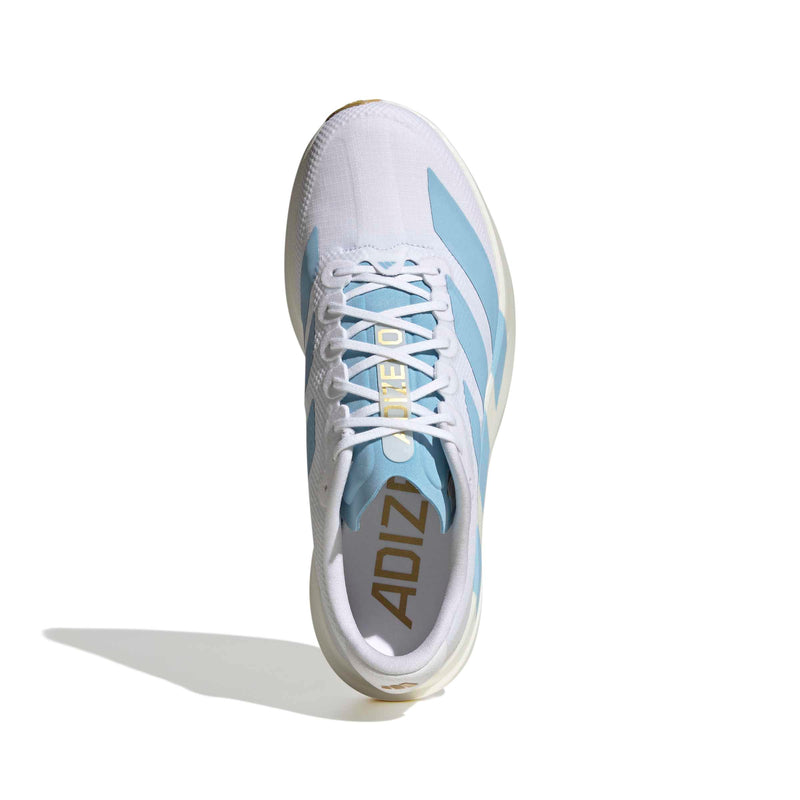 Men's Adizero EVO SL Woven (Cloud White/Clear Blue/Matte Gold)