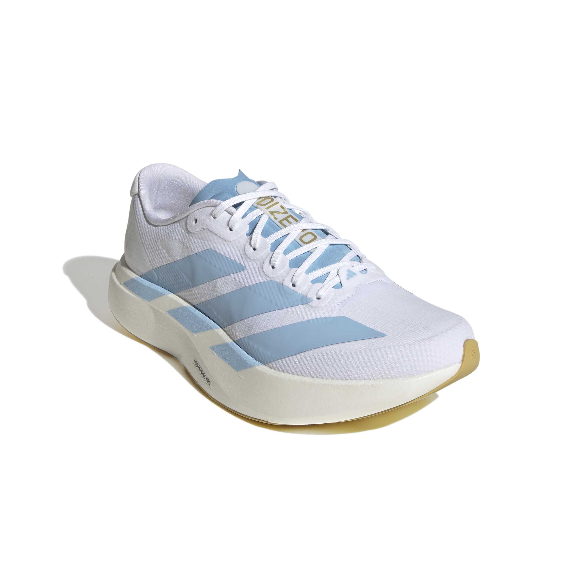 Men's Adizero EVO SL Woven (Cloud White/Clear Blue/Matte Gold