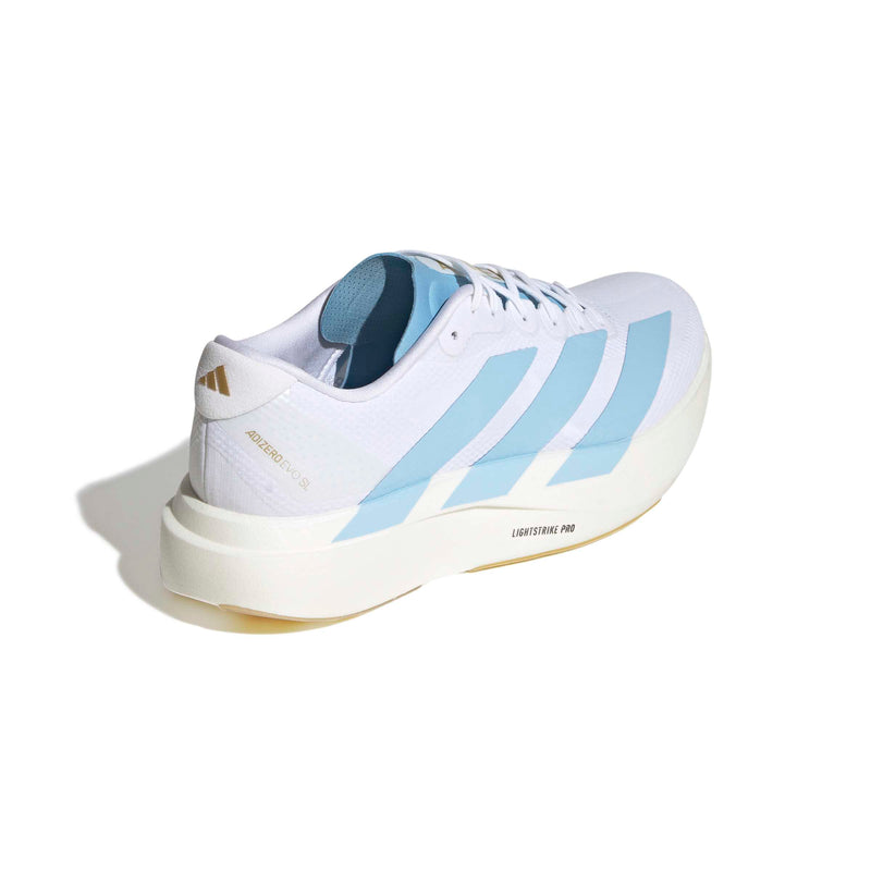 Men's Adizero EVO SL Woven (Cloud White/Clear Blue/Matte Gold)