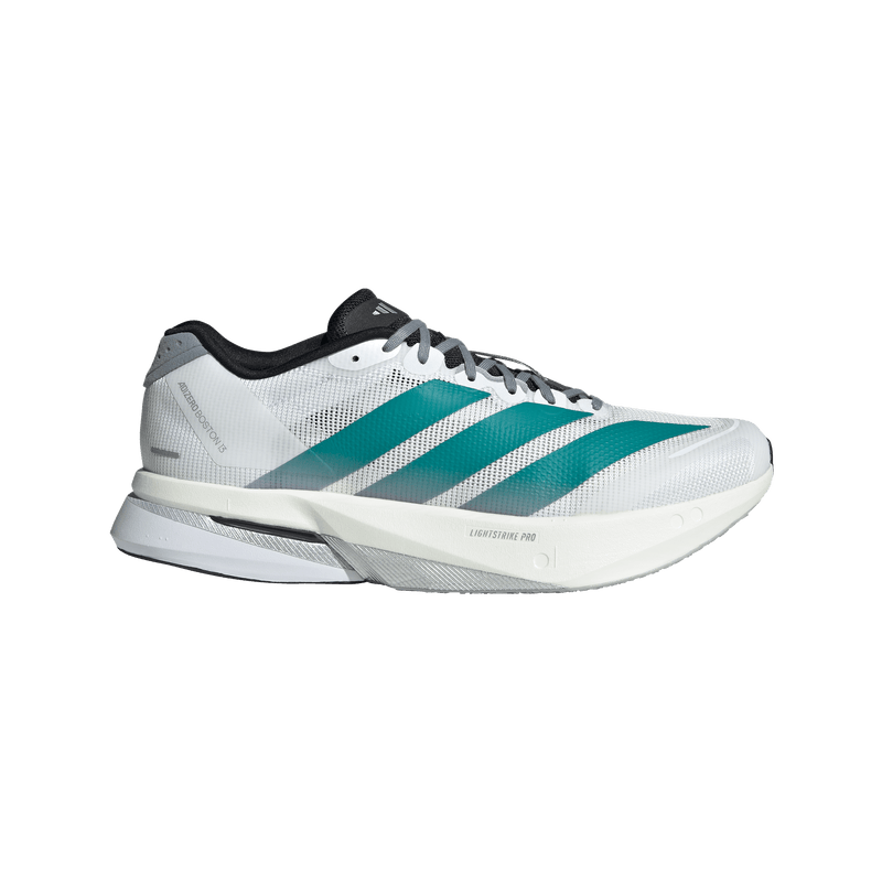 adidas Men's Adizero Boston 13 Running Shoes - Cloud White/Pure Teal/Grey 11.5 adidas Men's Adizero Boston 13 Running Shoes - Cloud White/Pure Teal/Grey 11.5
