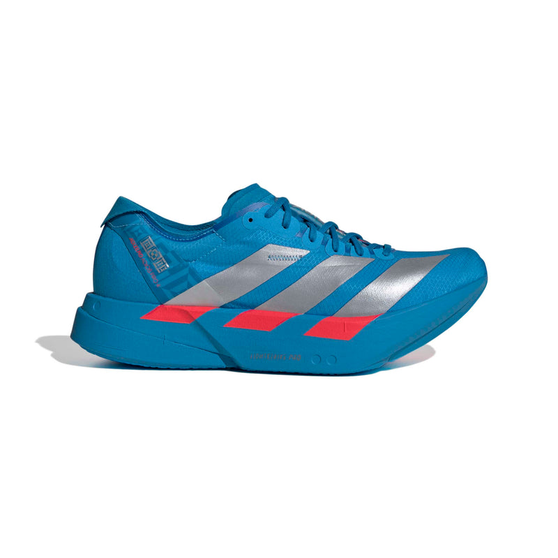 Men’s Adizero Adios Pro 4 (Solar Blue / Silver Metallic / Lucid Red)