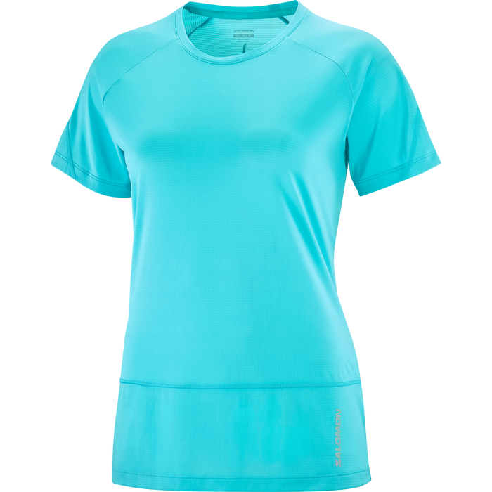 Women's Cross Run Short Sleeve T-Shirt (Peacock Blue)