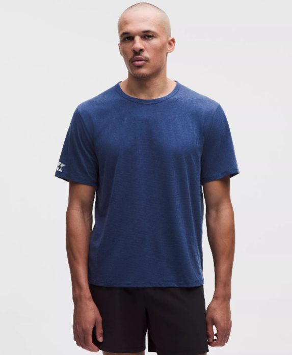 Men's Mile Maker Mesh Short-Sleeve T-Shirt (Heathered Clubhouse Blue)