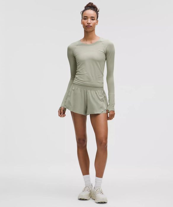 Women's Shake It Out High-Rise Running Short 2.5" (Fog Green)