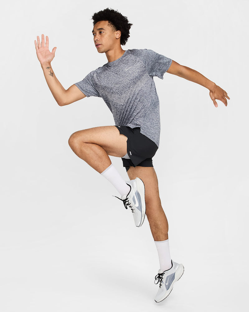 Men's Stride Dri-FIT ADV Short-Sleeve Running Top (437 - Thunder Blue/Heather/Reflective Silver)