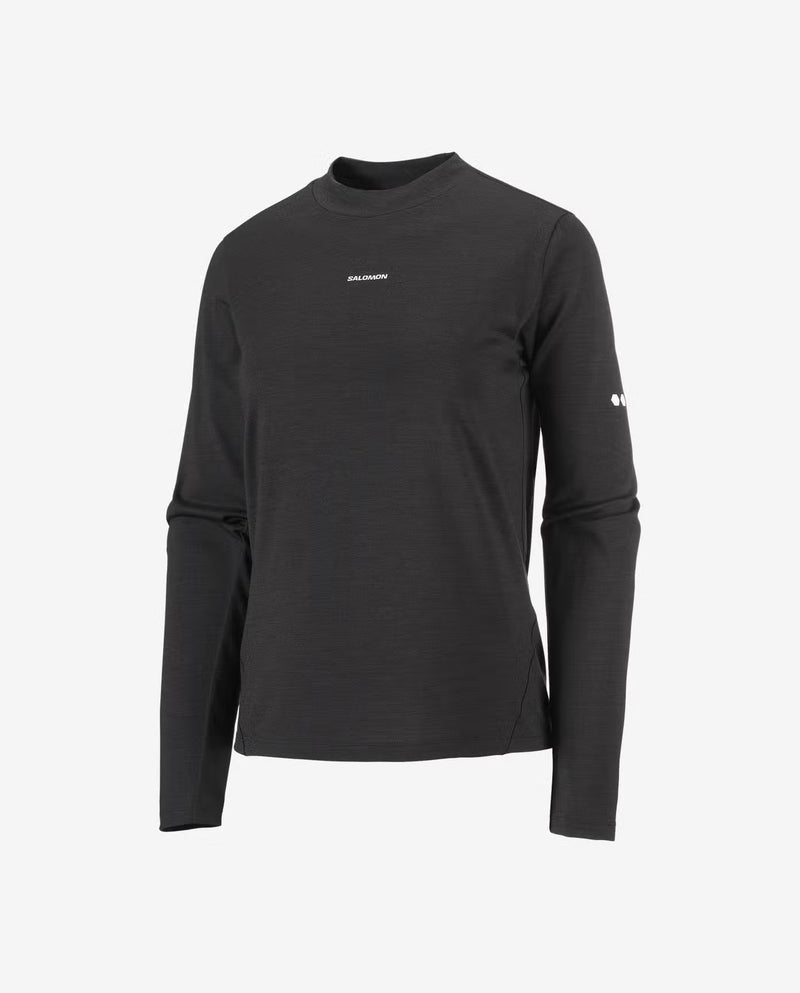 Women's Sense Merino LS Tee (Deep Black)