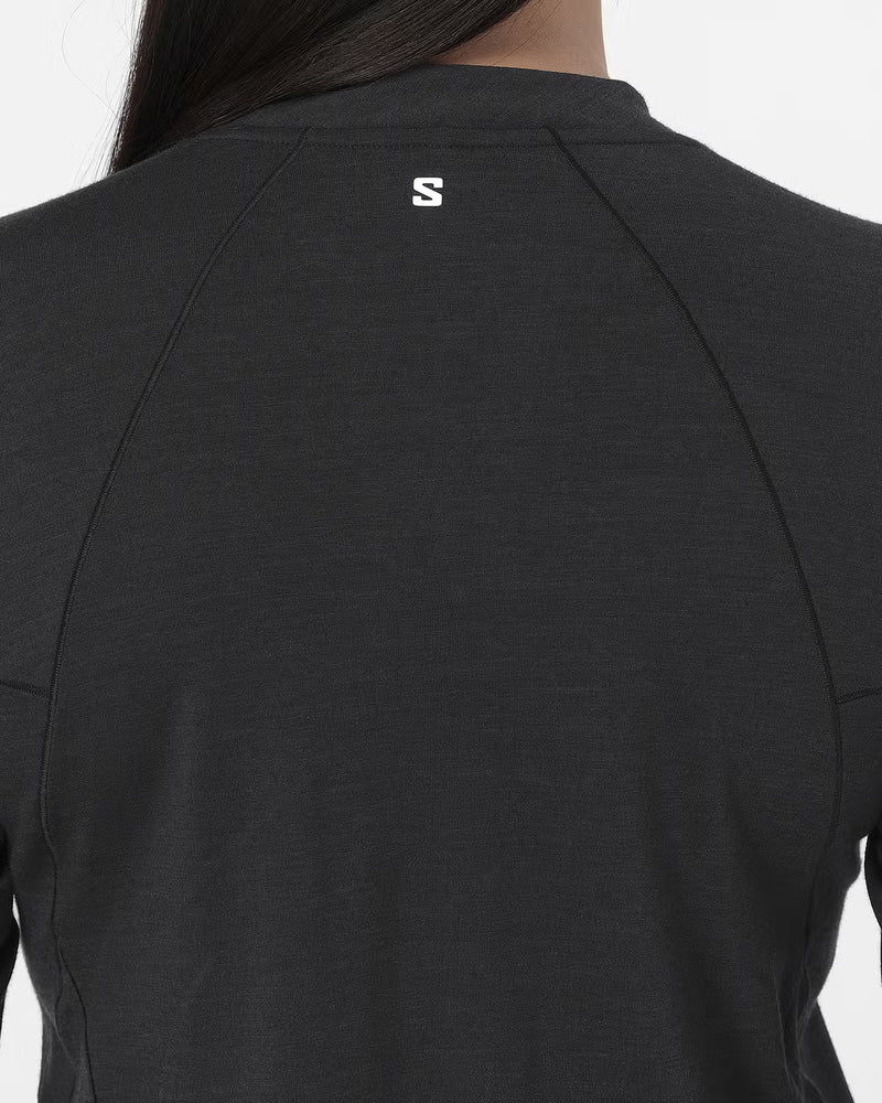 Women's Sense Merino LS Tee (Deep Black)