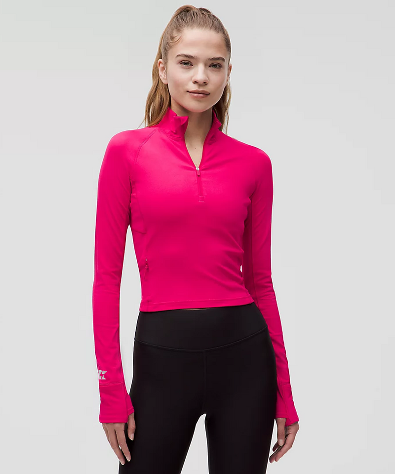 Women's It's Rulu Run Cropped Half Zip (Passionate)
