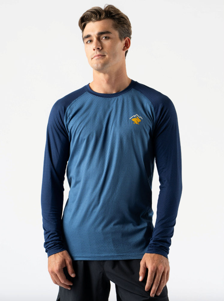 Men's EZ Tee Perf Trail Long Sleeve (Dark Blue)
