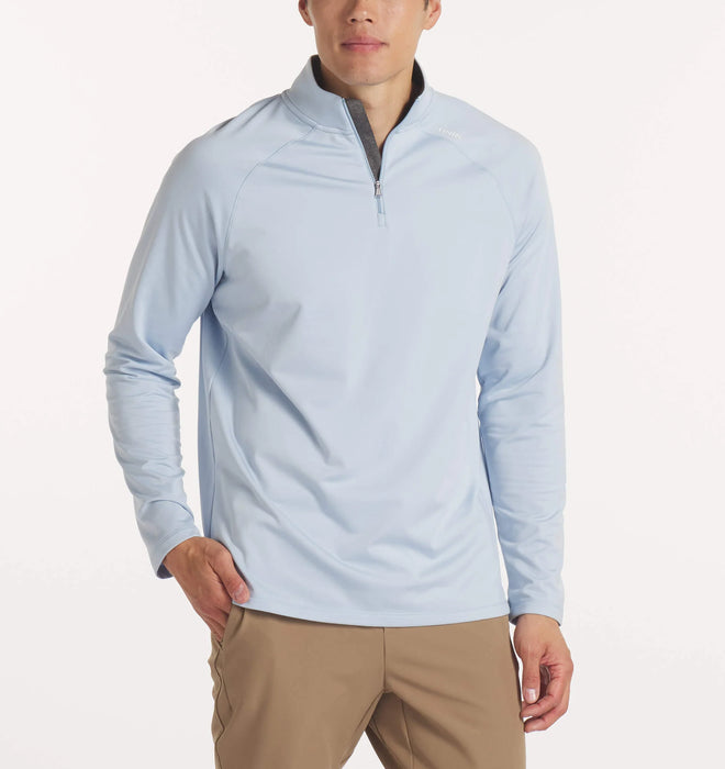 Men's Interlock Quarter Zip (Sky Blue)