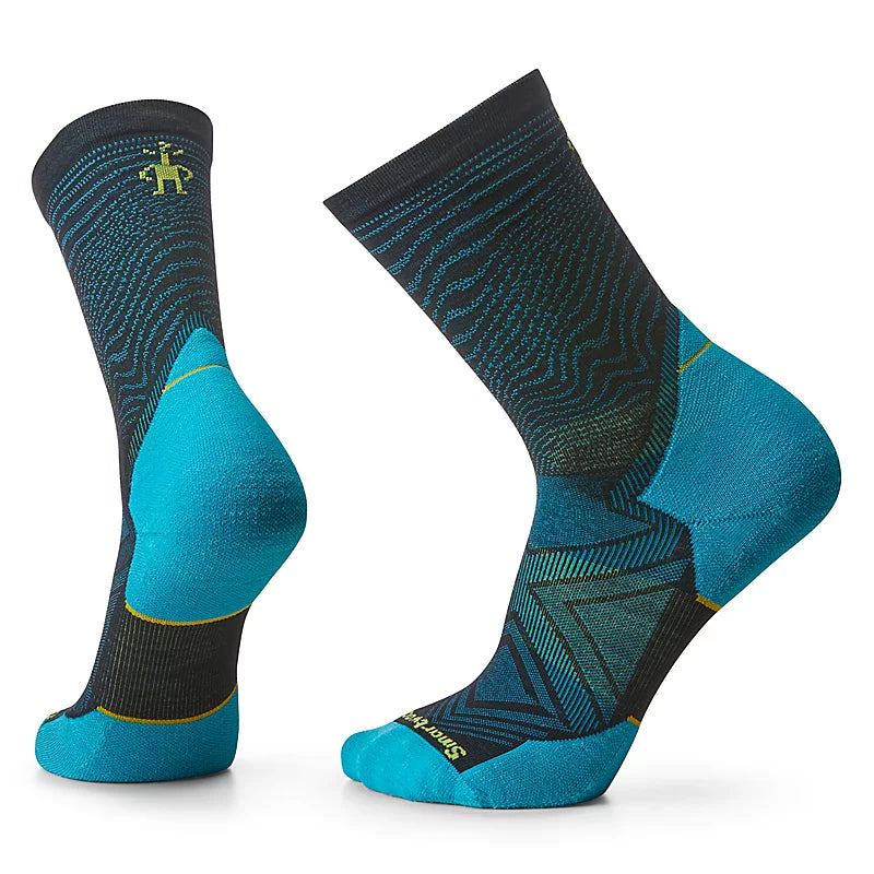 Trail Run Targeted Cushion Crew Socks (Black)
