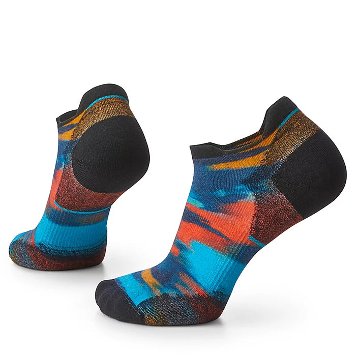 Women's Run Targeted Cushion Brushed Print Low Ankle Socks (Alpine Blue)