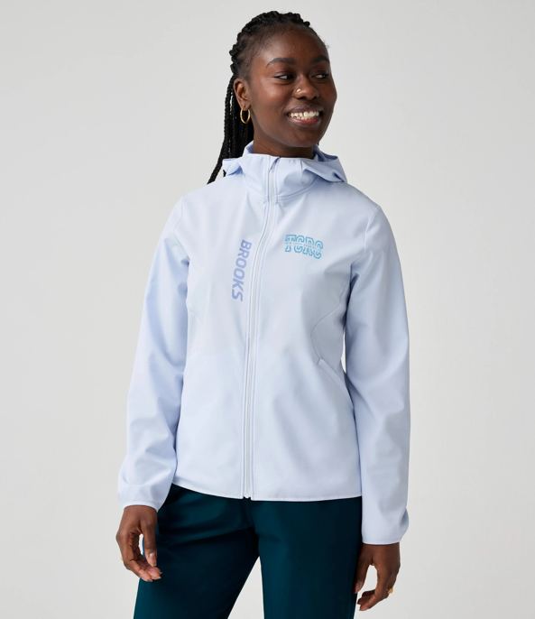 Women's TCRC x Brooks Canopy Packable Jacket (456 - Halogen Blue)