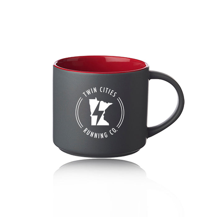 TCRC Matte 16 oz. Stackable Ceramic Mug - Black/Red