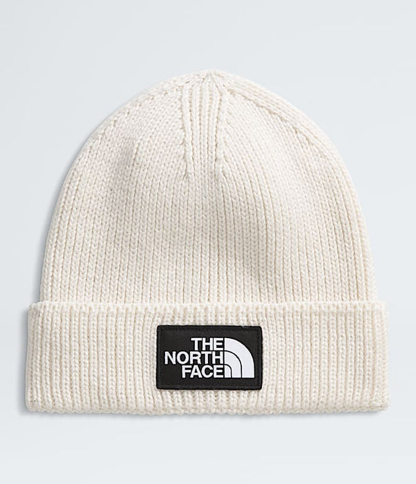 TNF Logo Box Cuffed Beanie (QLI - White Dune)