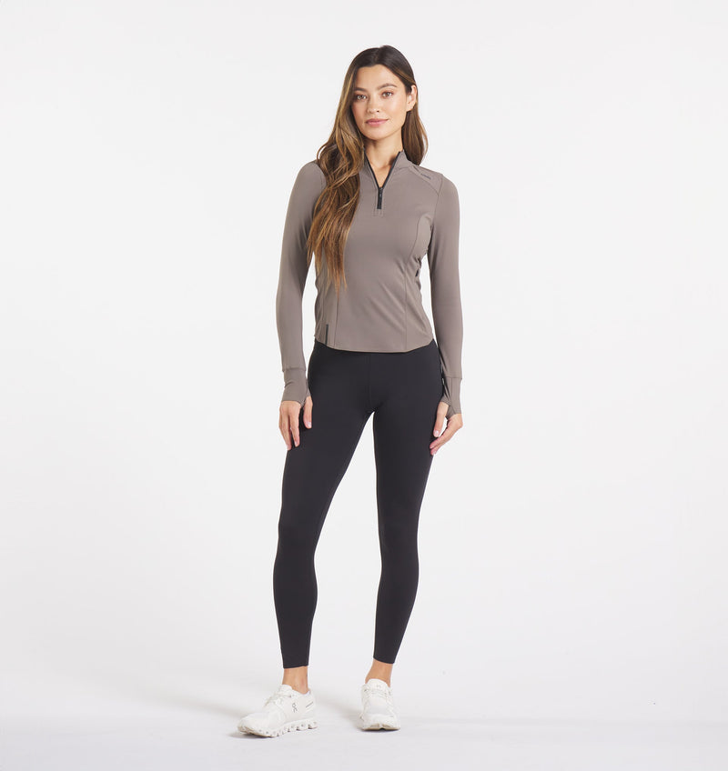 Women's Performa Fitted Half-Zip (Dark Taupe)