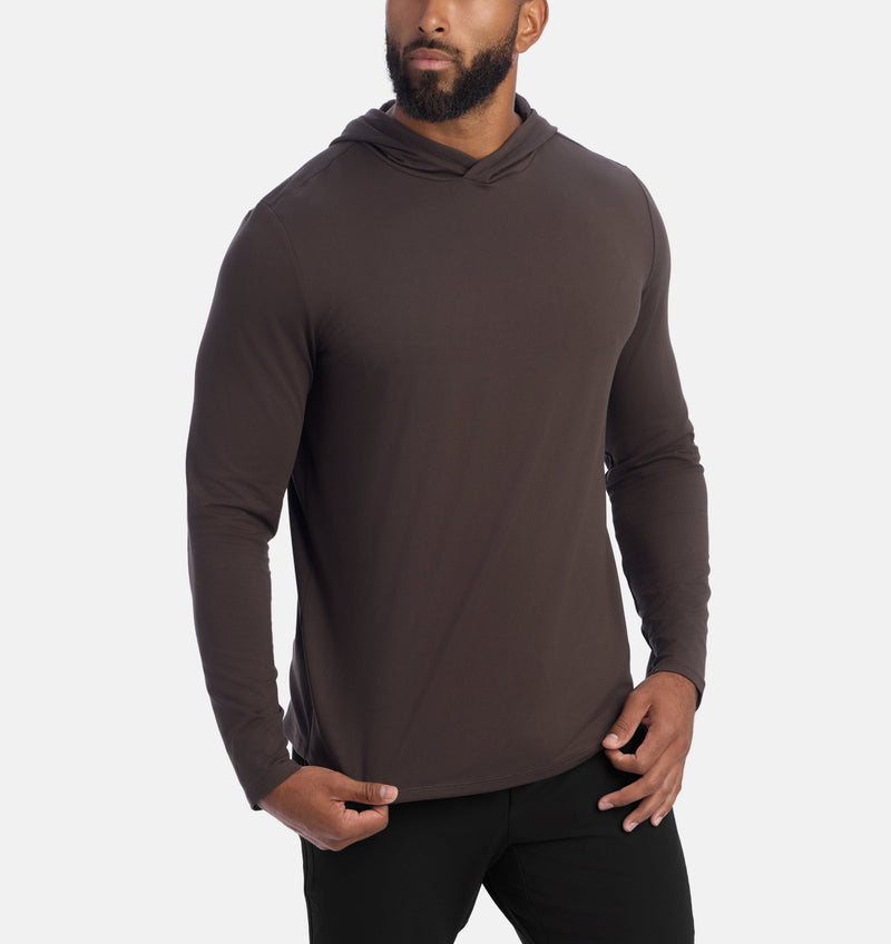 Men's Ultra Hooded Long Sleeve (Espresso)