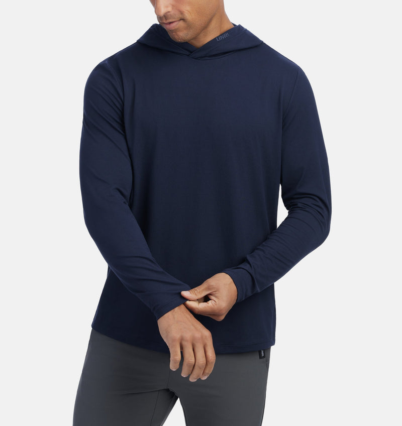 Men's Ultra Hooded Long Sleeve (Midnight Navy)