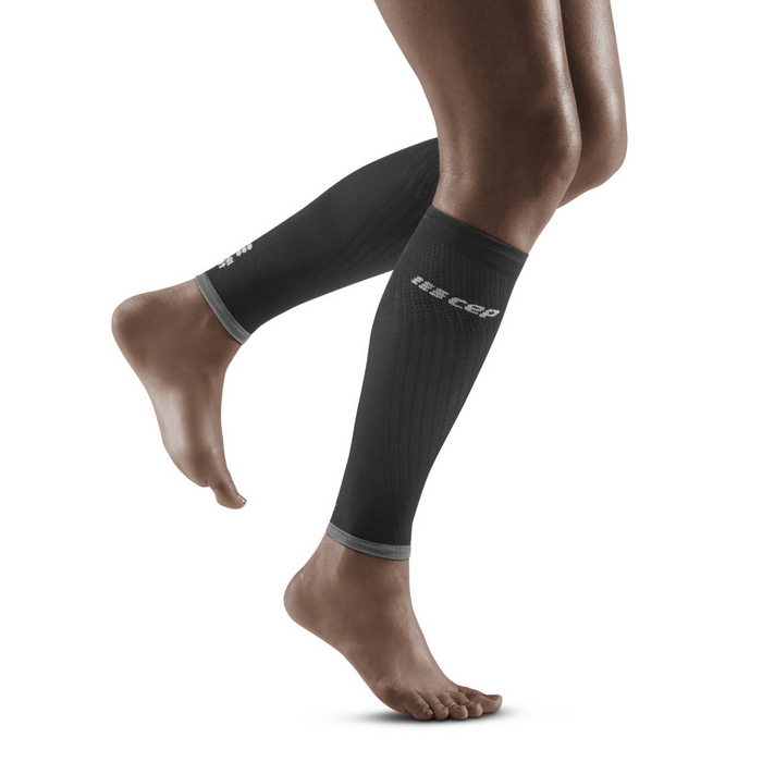 Women's Ultralight Compression Calf Sleeves (Black/Light Grey)