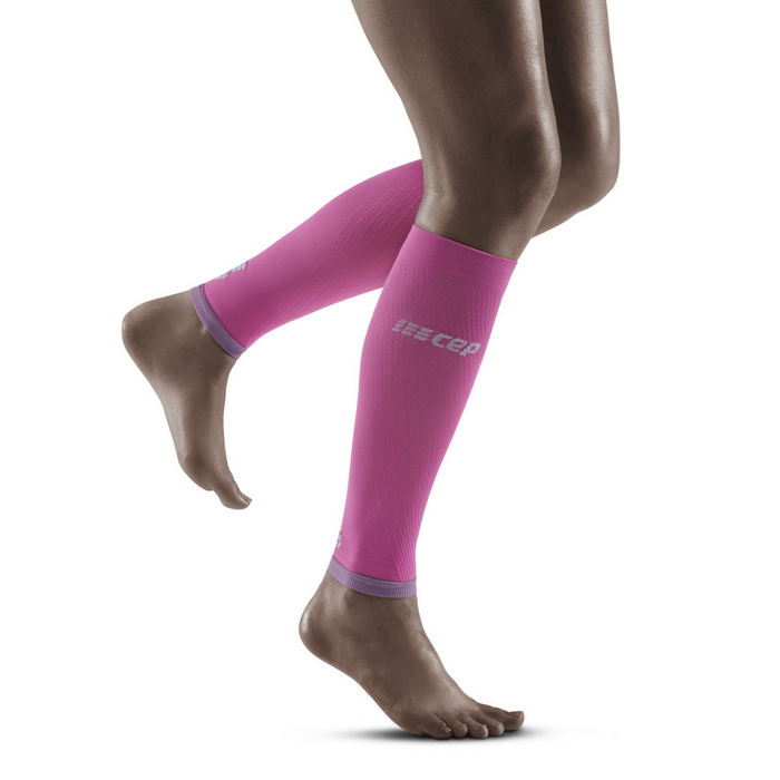 Women's Ultralight Compression Calf Sleeves (Electric Pink/Light Grey)