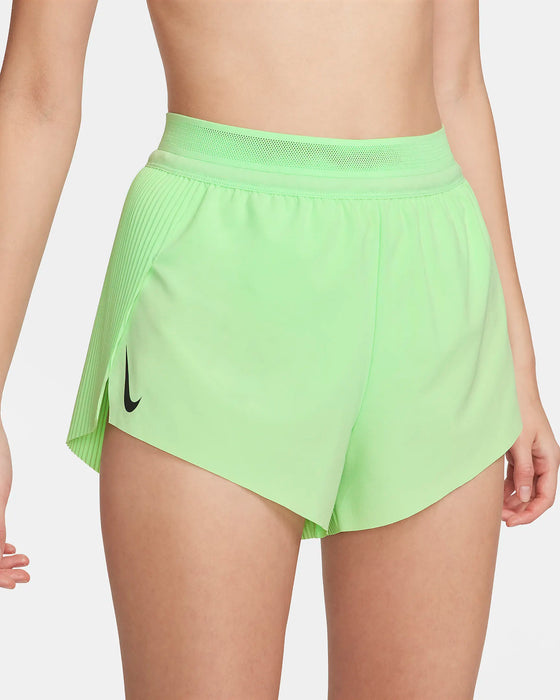 *Women's DRI-FIT ADV Aeroswift Mid-Rise Brief-Lined 3" Running Shorts (376 - Vapor Green/Black)