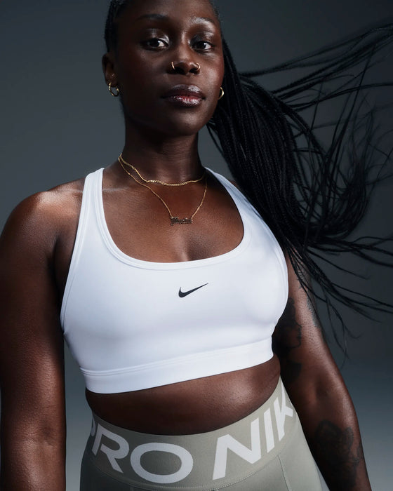 *Nike Swoosh Light Support Sports Bra (100 - White/Black)