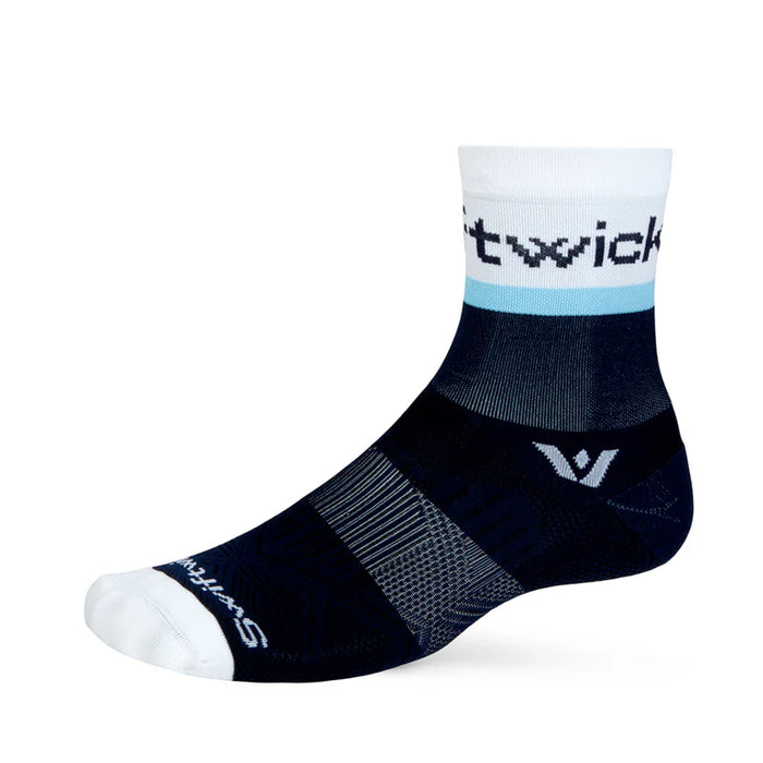 ASPIRE Mid-Crew Running Sock (Euro Stripe Navy Blue)