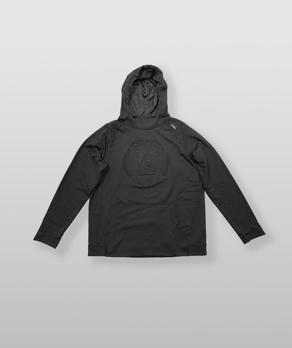 Men's TCRC Circle Logo Puff Embroidery Crossover Hoodie II (Black)