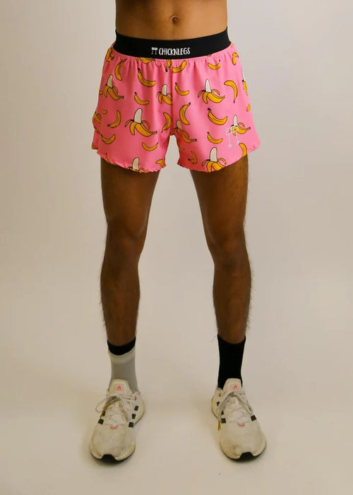 Men's Pink Bananas 4" Half Split Shorts