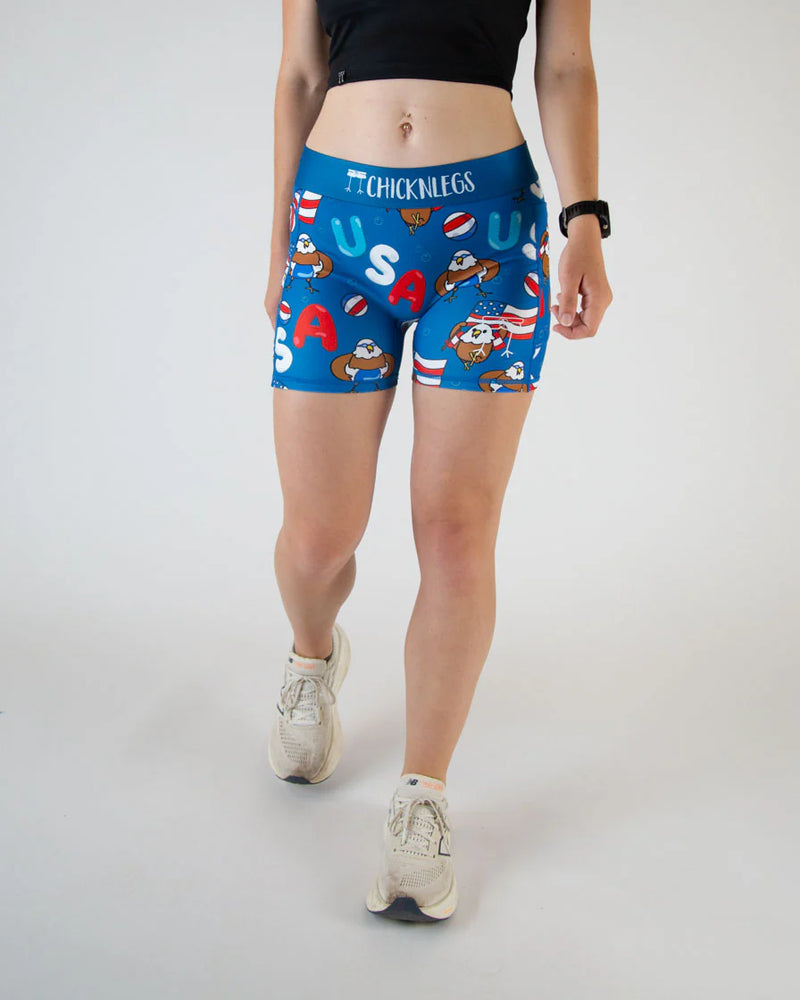 Women's USA Pool Party 3" Compression Shorts