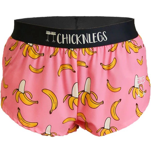 Women's Pink Bananas 1.5" Split Shorts