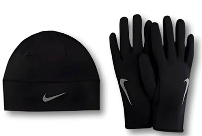 Nike Mens Fleece Hat And Glove Set Black | Black | Silver LG | XL