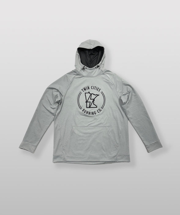 Men's TCRC Circle Logo Puff Embroidery Crossover Hoodie II (Heather Gray)