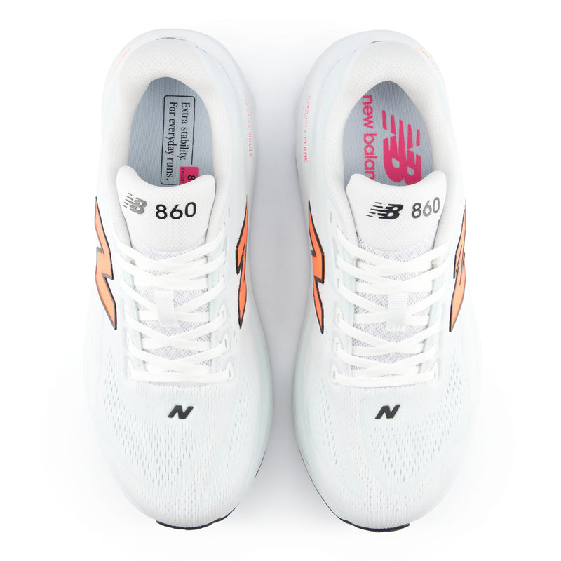 Men's Fresh Foam X 860 v15 (39G - NB 103 White/Tangerine Heat/Glint Blue)