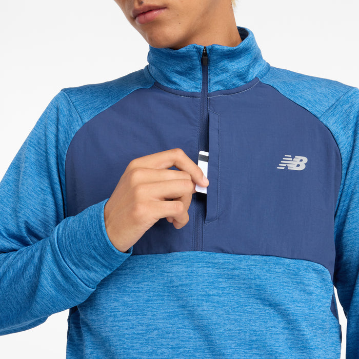 Men's Athletic Heat Grid 1/2 Zip (HEB - Hebron Blue)