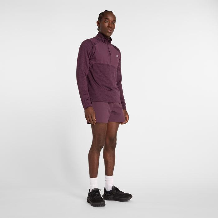 Men's Athletic Heat Grid 1/2 Zip (PLN - Plum Brown)