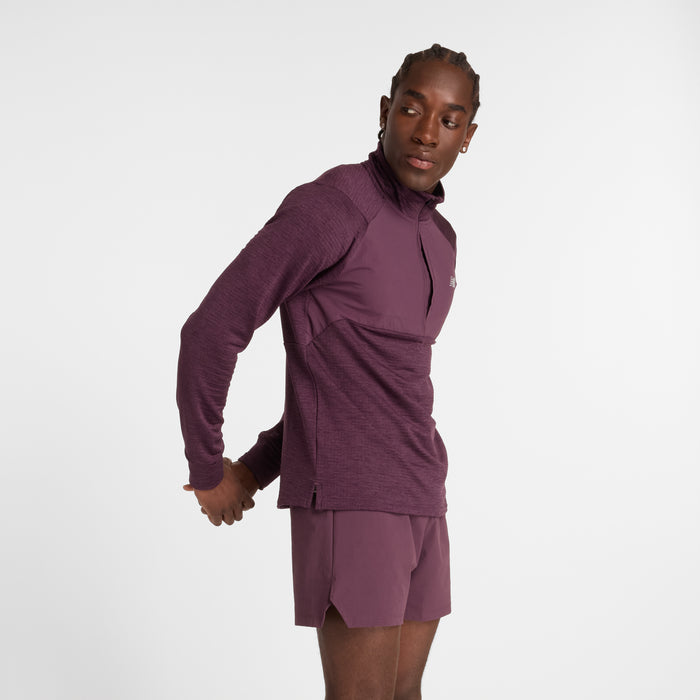 Men's Athletic Heat Grid 1/2 Zip (PLN - Plum Brown)