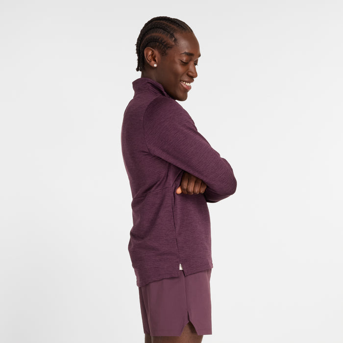 Men's Athletic Heat Grid 1/2 Zip (PLN - Plum Brown)