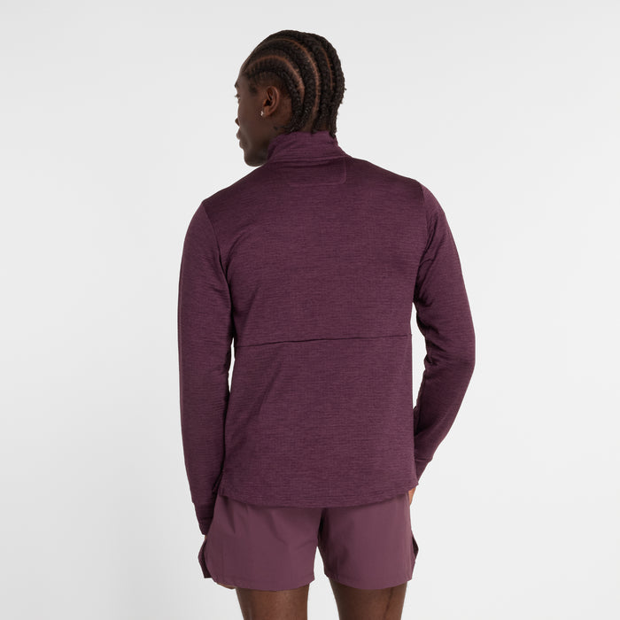 Men's Athletic Heat Grid 1/2 Zip (PLN - Plum Brown)