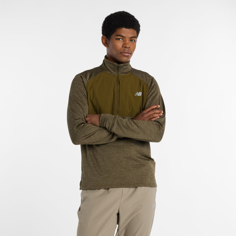 Men's Athletic Heat Grid 1/2 Zip (WOO - Woodland Heather)