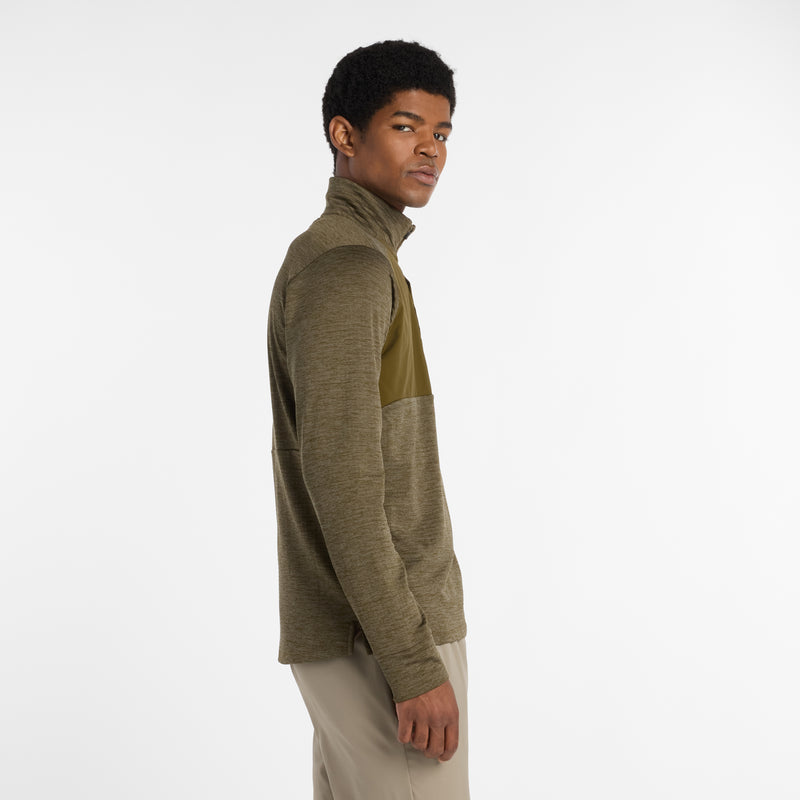 Men's Athletic Heat Grid 1/2 Zip (WOO - Woodland Heather)