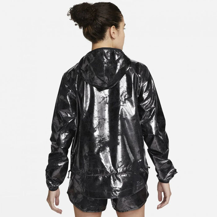 Women's Air Metallic Running Pullover Jacket (010 - Black/Metallic Silver)