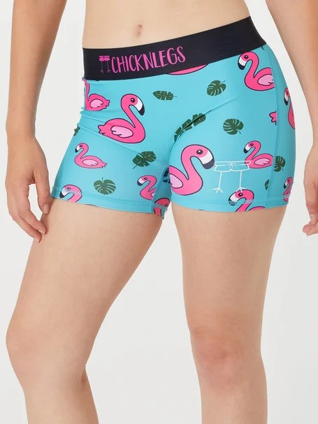 Women's Blue Flamingo 3" Compression Shorts