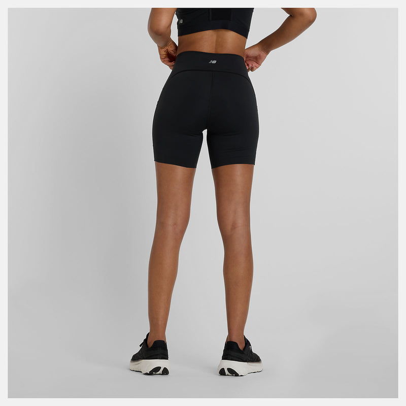 Women's NB Sleek Pocket High Rise Short 6" (BK - Black)