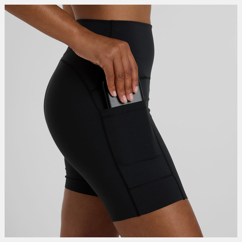 Women's NB Sleek Pocket High Rise Short 6" (BK - Black)