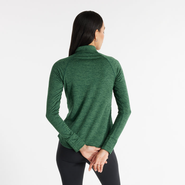 Women's Heat Grid 1/2 Zip (NEE - Night Watch/Green Heather)