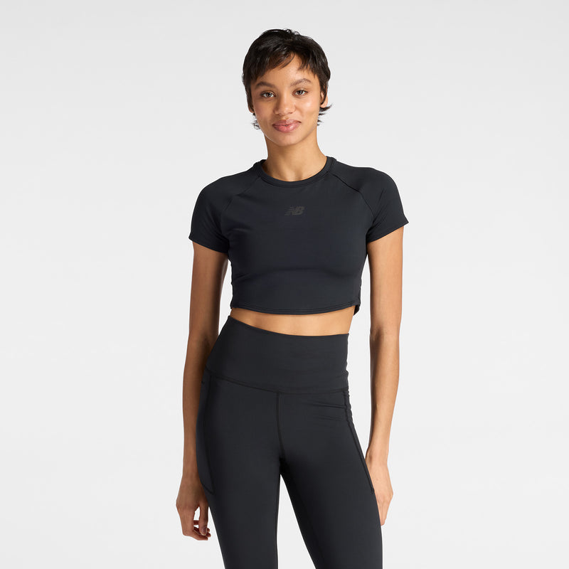 Women's Fast Days Fitted Crop T-Shirt (BK - Black)