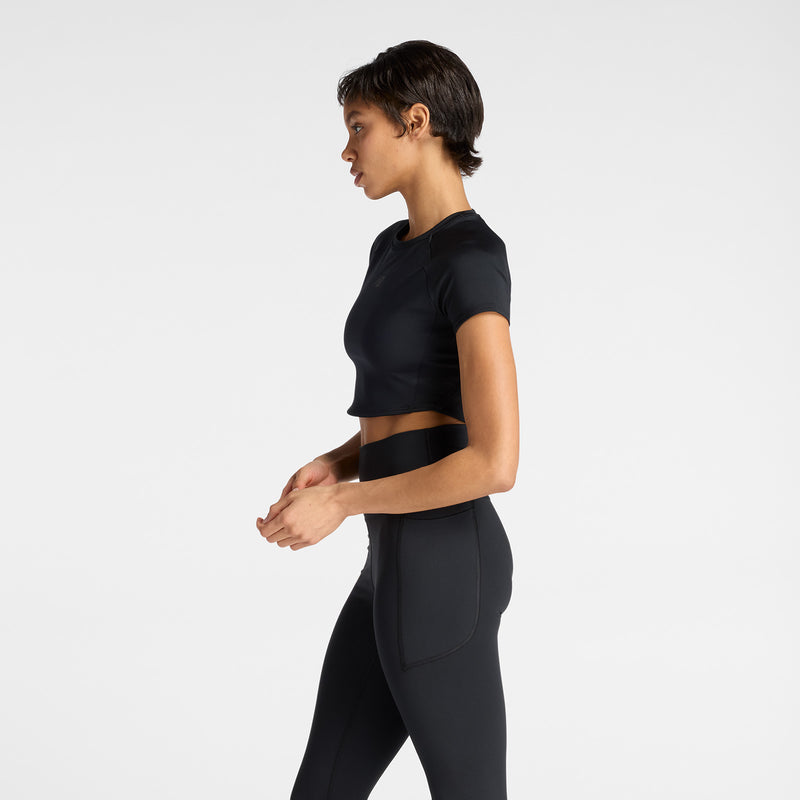 Women's Fast Days Fitted Crop T-Shirt (BK - Black)